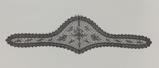 Fanchon of Black Bobbin Lace with Sprig Pattern
