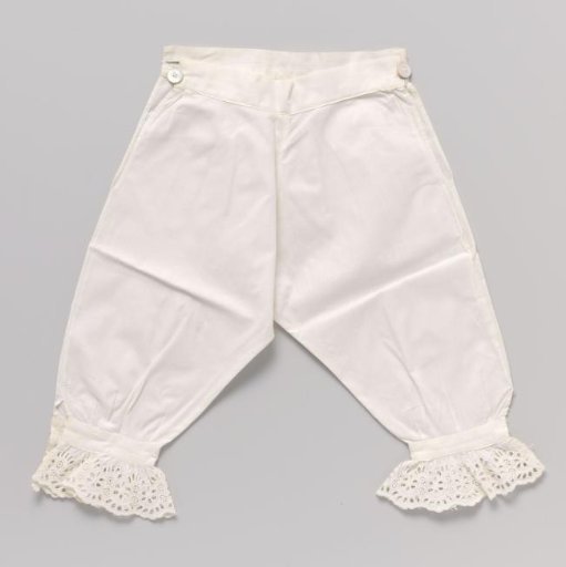 Cotton Trousers with Long Legs Gathered at the Bottom with English Embroidery