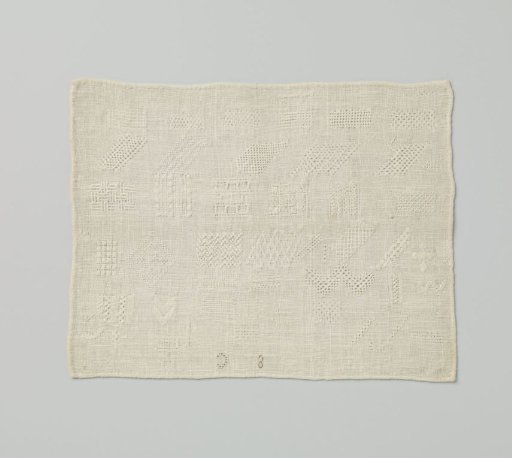 Embroidery piece with rows of stitches.