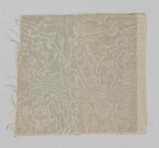 Fragment of silk, moiré, in light grey and silver
