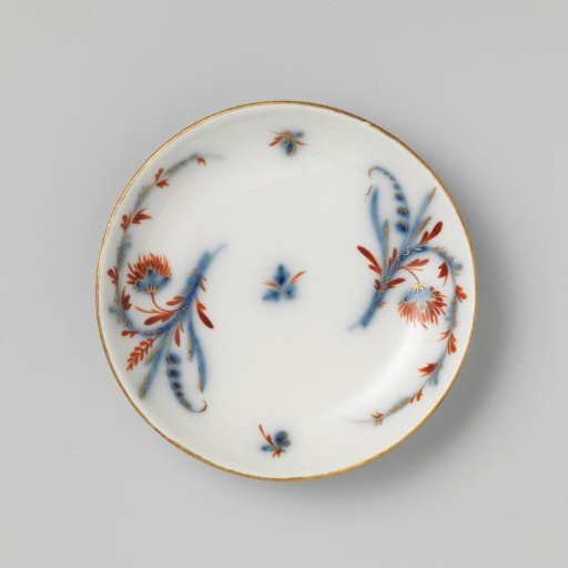 Dish painted with flower branches