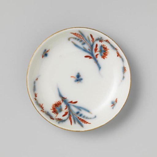 Saucer, painted with flower sprigs