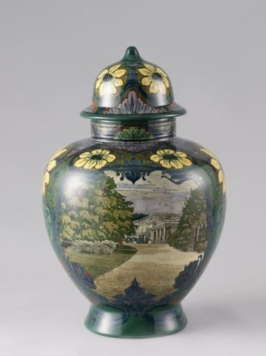 Vase with Lid Featuring the House De Paauw