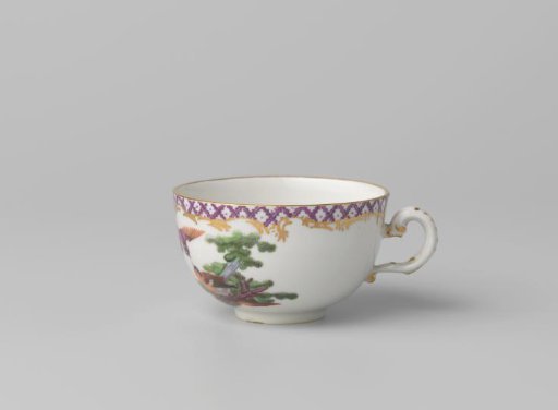 Cup with birds in a landscape