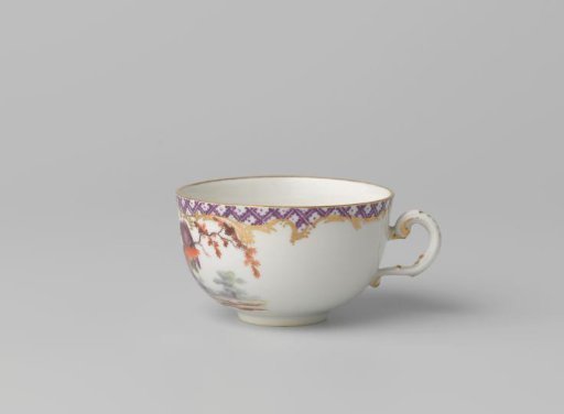 Cup with birds in a landscape