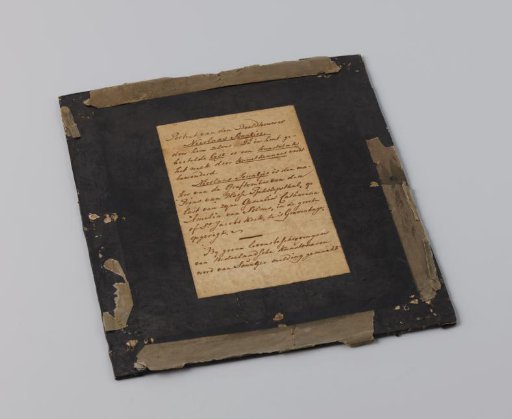 Note accompanying the self-portrait of Nicolaas Seuntjes