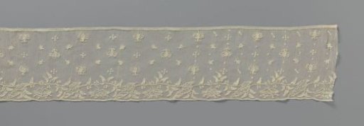 Strip of needle lace with winged insects