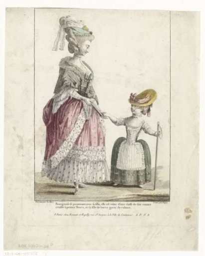 Galerie des Modes et Costumes Français, 1778, P.88: Bourgeoise taking a walk (...)