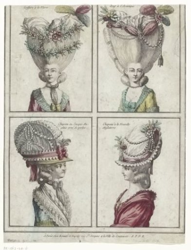 Galerie des Modes et Costumes Français... Hairdress in the style of Flora...
