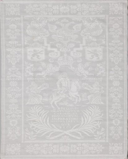 Linen damask napkin with the apotheosis of Charles VI of Habsburg