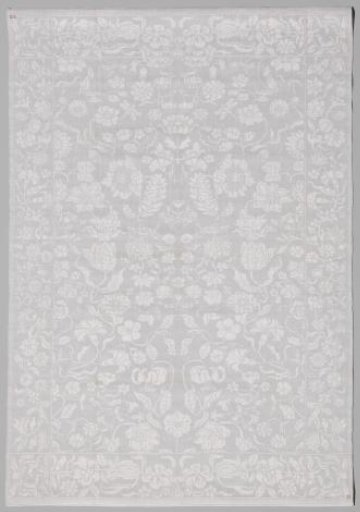 Linen damask napkin with a floral pattern