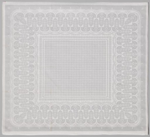Linen damask napkin with hawthorn