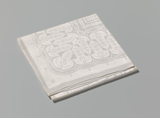 Linen damask napkin with hawthorn