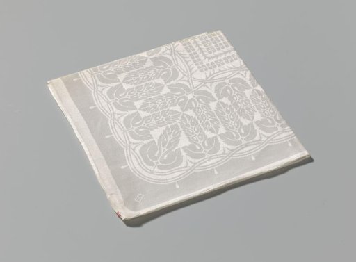 Linen damask napkin with hawthorn