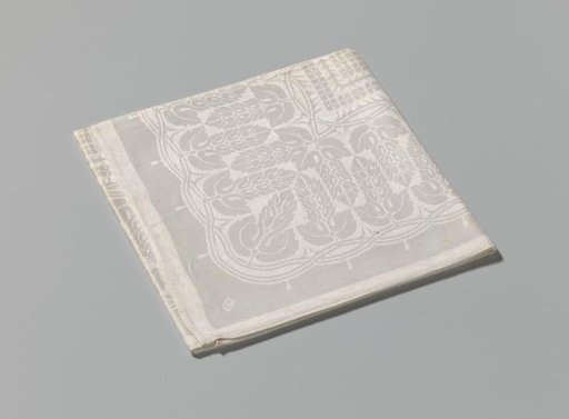 Linen damask napkin with hawthorns