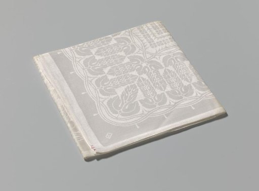 Linen damask napkin with hawthorns
