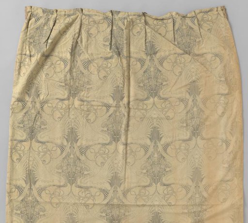 Over-curtain of Printed Cretonne with Swans and Irises