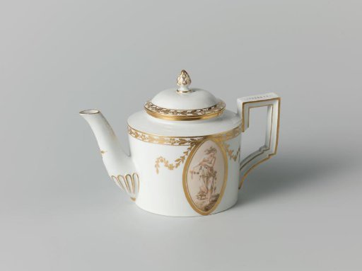 Teapot with a woman in a medallion