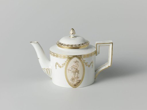 Teapot with a woman in a medallion