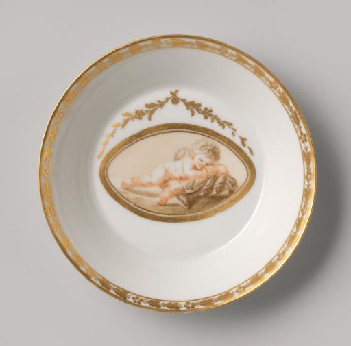Saucer with a putto in a medallion
