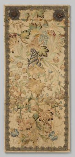 Fire Screen Panel with an Embroidered Floral Pattern