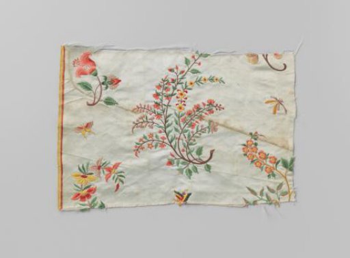 Silk-embroidered fragment of a kimono