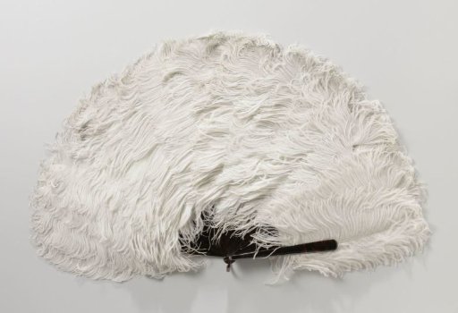 Fan with a support of white ostrich feathers on a tortoiseshell mount (?)