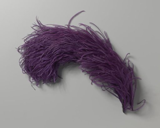 Ostrich feather, purple in colour