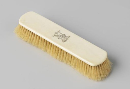 Ivory clothes brush with monogram JVN
