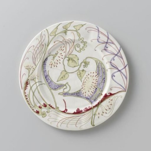 Plate decorated with stylized floral and foliate work