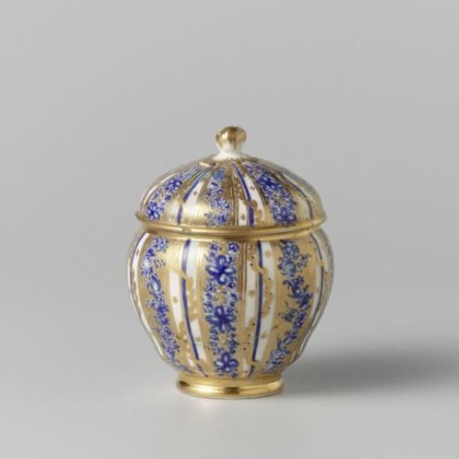 Sugar bowl with vertical borders
