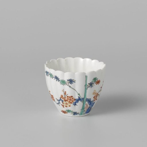 Cup with Birds and Flowering Plants