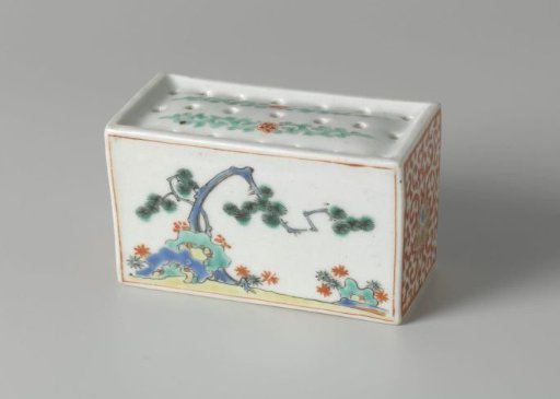 Rectangular sand brick with prunus, pine tree and
