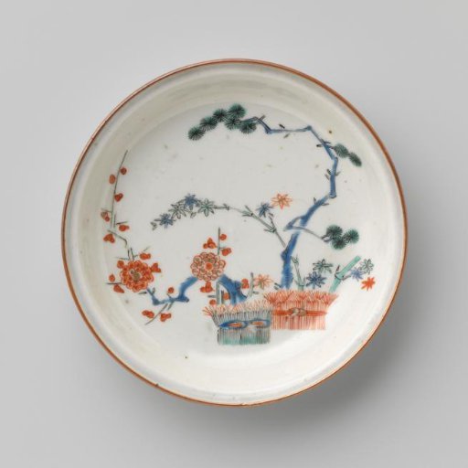 Saucer with the 'three friends of winter'