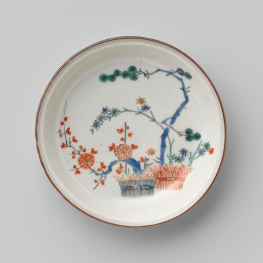 Saucer with the 'three friends of winter'