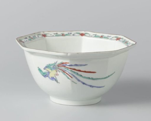 Octagonal bowl with prunus and hôô