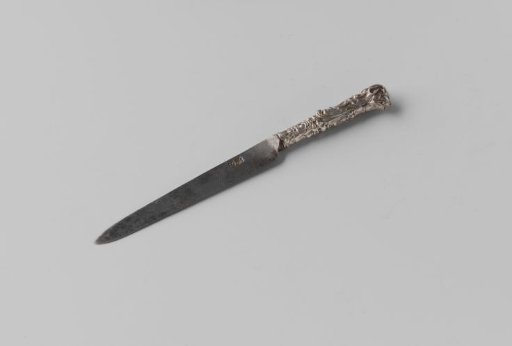 Knife with silver handle