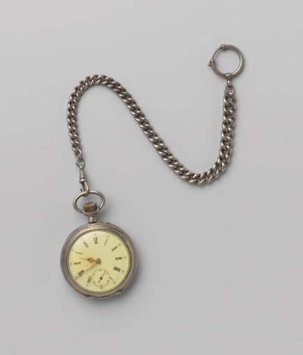 Silver gentleman's watch with the letters J.v.D. in a cartouche