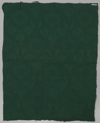 Fragment of woven fabric with a pattern of sunflowers and butterflies within pointed ovals