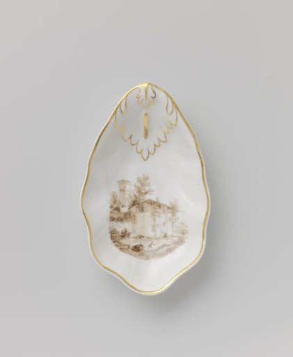 Dish with a landscape