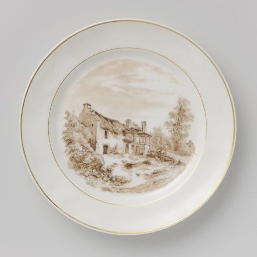 Plate with a landscape