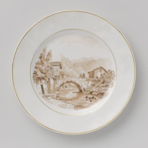 Plate with a landscape