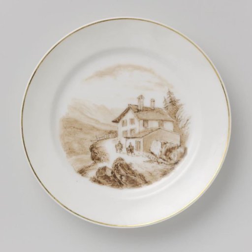 Plate with a landscape