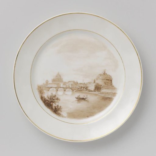 Plate with a landscape