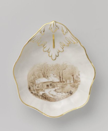 Dish with a landscape