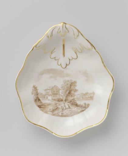 Dish with a landscape