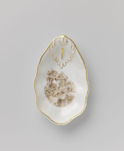 Dish with a landscape
