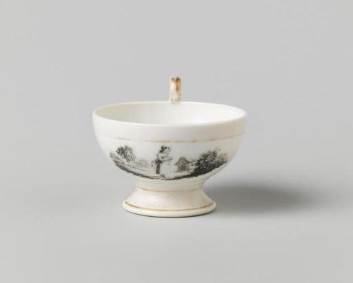 Cup with different figures in a landscape
