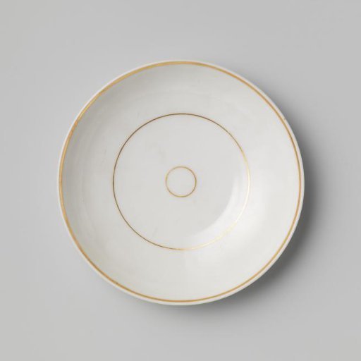 Saucer with a Double Medallion and Gold Border