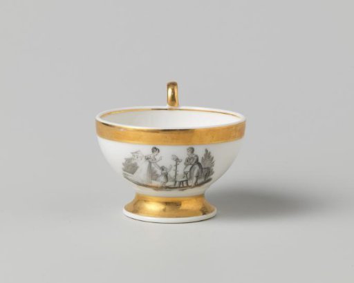 Cup with different figures in a landscape